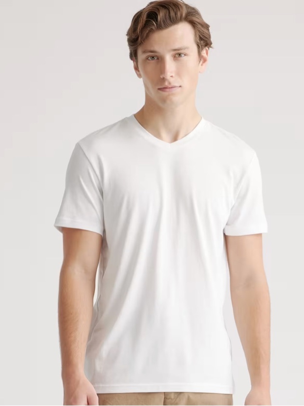 Quince White V Neck Tee like new Pima cotton XL